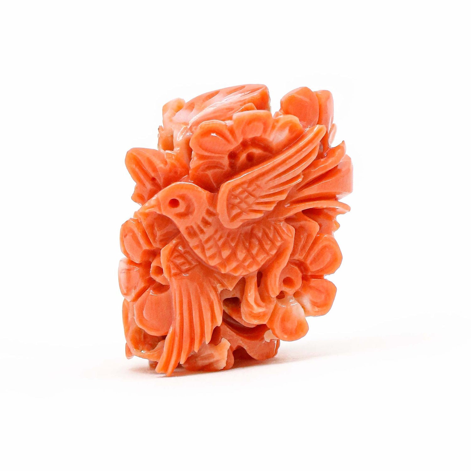 Natural Coral (Untreated) 21x17mm Carved Bird