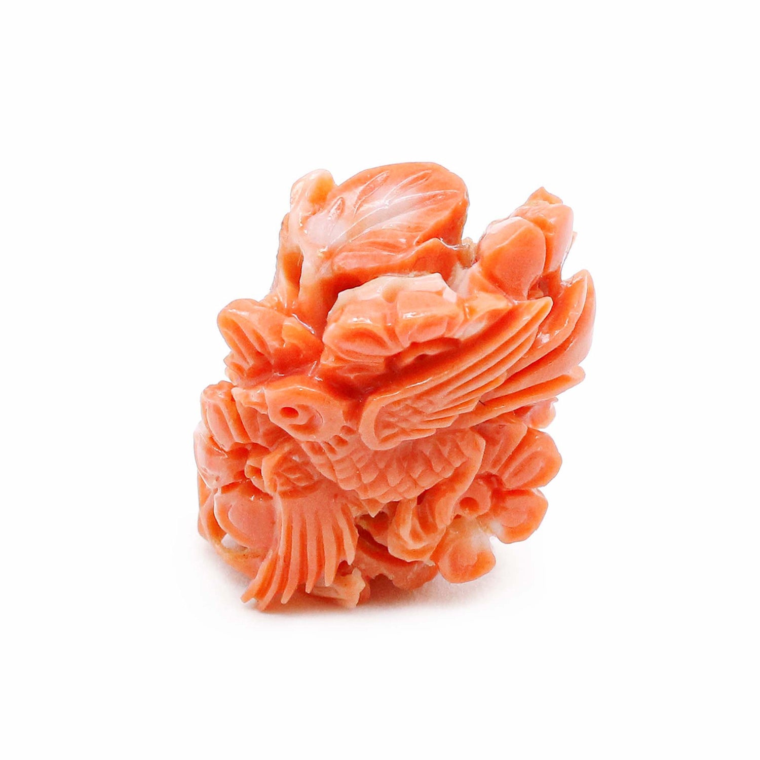 Natural Coral (Untreated) 21x17mm Carved Bird