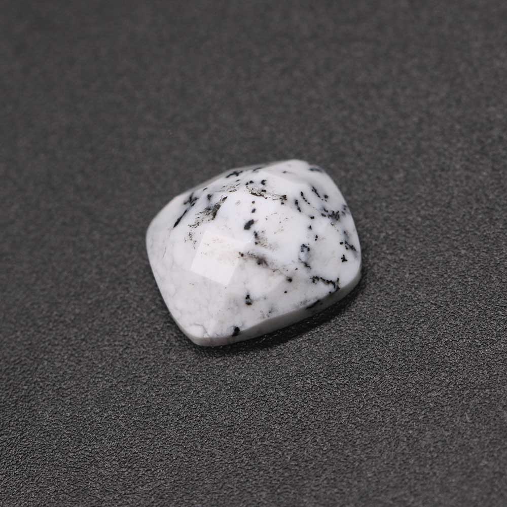 Dendritic Opal Elongated Cushion Checker Cut Faceted Cab