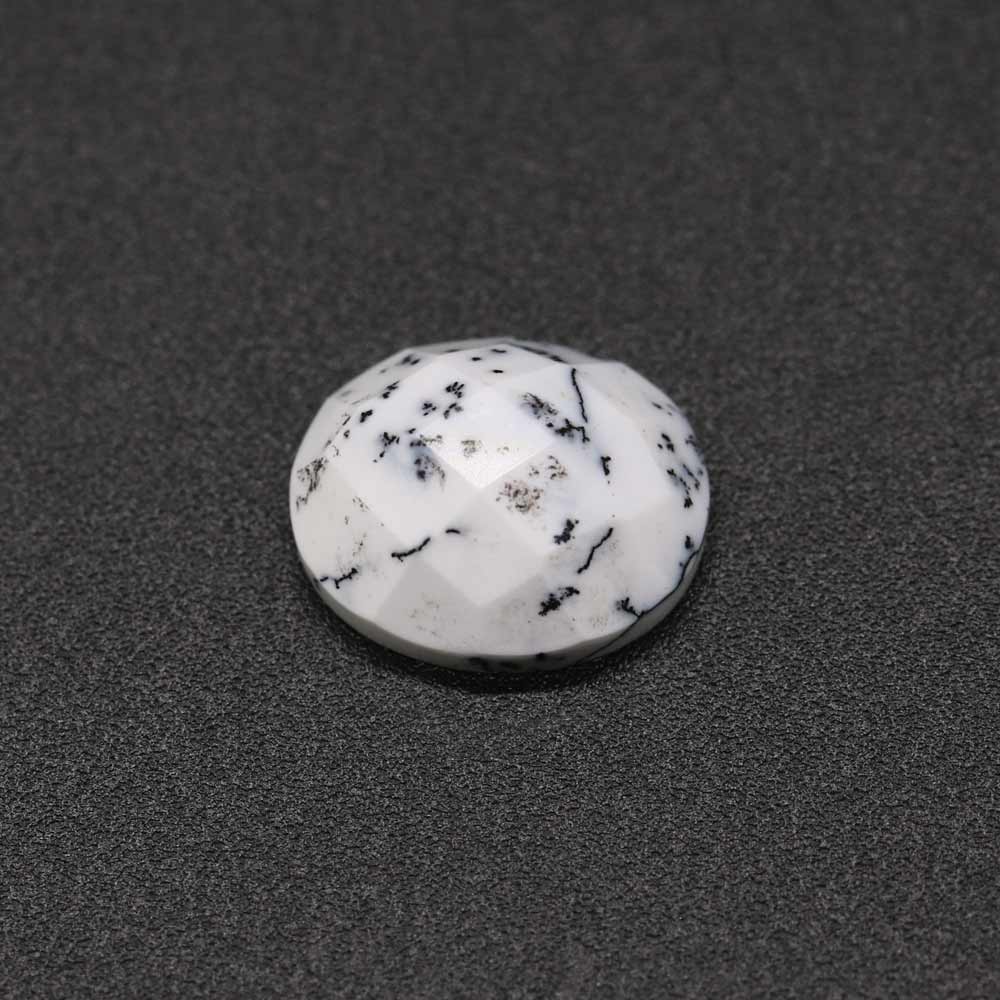 Dendritic Opal Oval Checker Cut Faceted Cab
