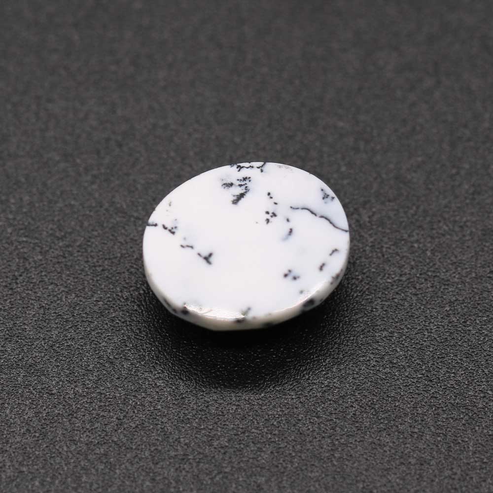 Dendritic Opal Oval Checker Cut Faceted Cab