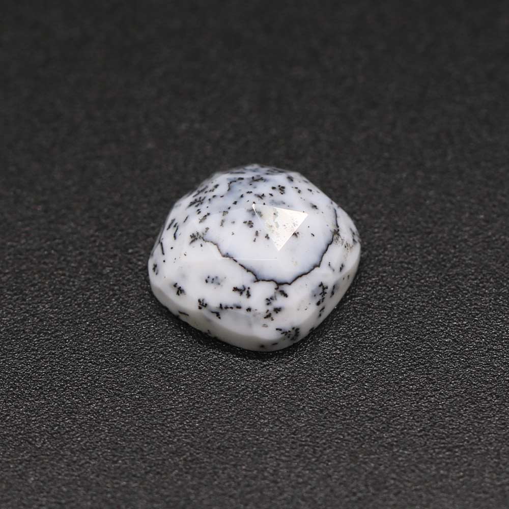 Dendritic Opal Cushion Rose Cut Faceted Cab