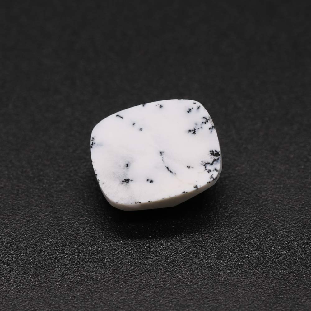 Dendritic Opal Elongated Cushion Rose Cut Faceted Cab