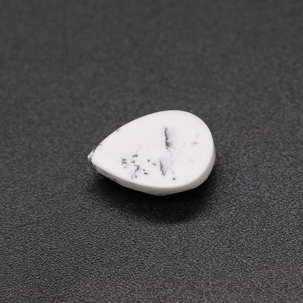 Dendritic Opal Pear Rose Cut Faceted Cab