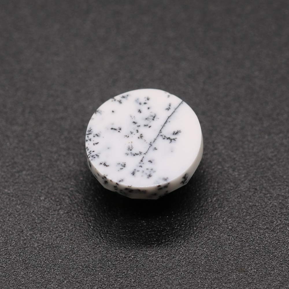 Dendritic Opal Round Rose Cut Faceted Cab