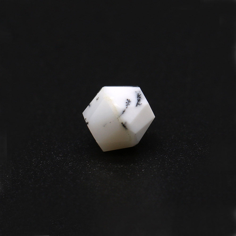 Dendritic Opal Bicone Faceted (Full Drill)