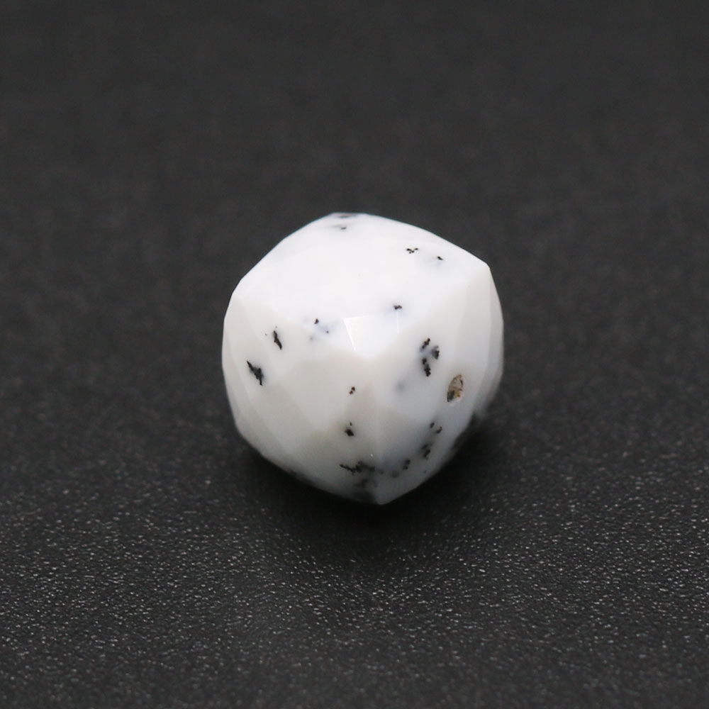 Dendritic Opal Cube Faceted (Full Drill)