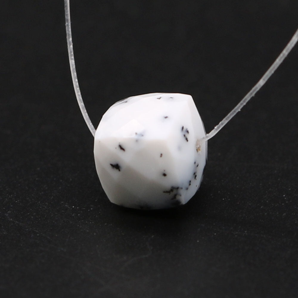 Dendritic Opal Cube Faceted (Full Drill)