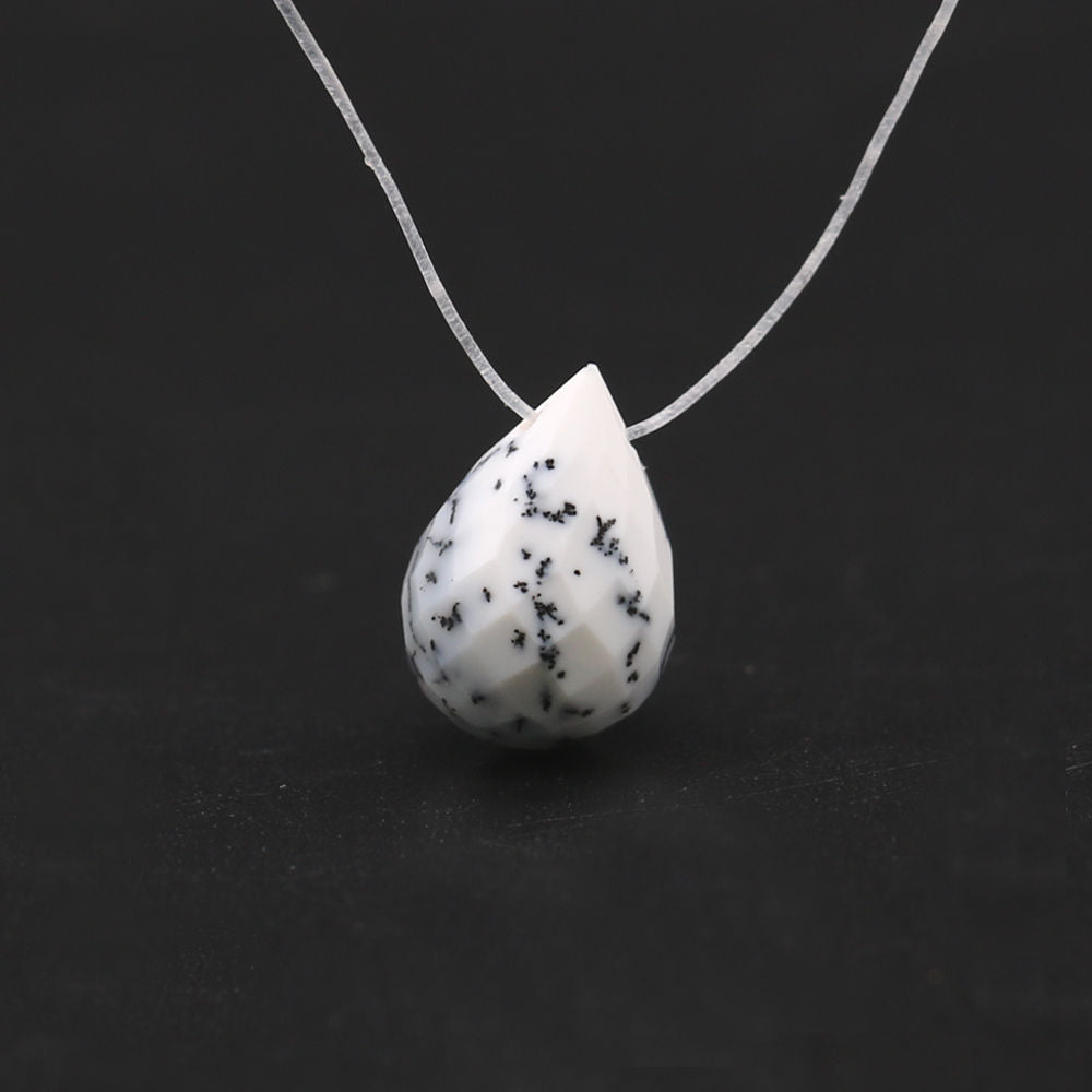 Dendritic Opal Drops Briolette (Side Drill)