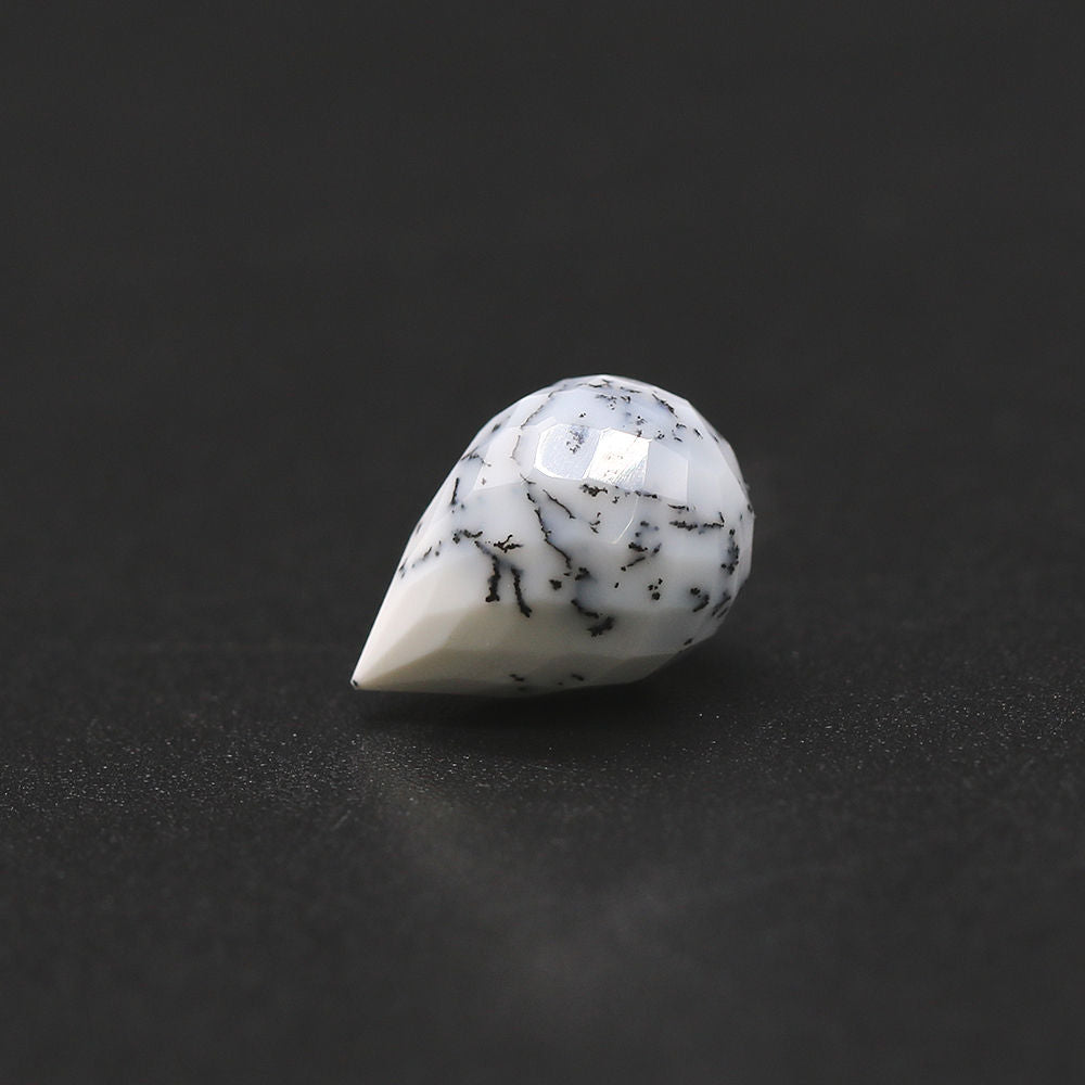 Dendritic Opal Drops Briolette (Full Drill)