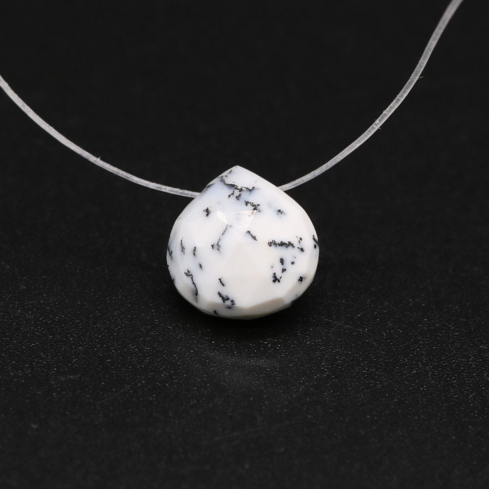 Dendritic Opal Heart Shape Briolette (Tabeez) (Side Drill)