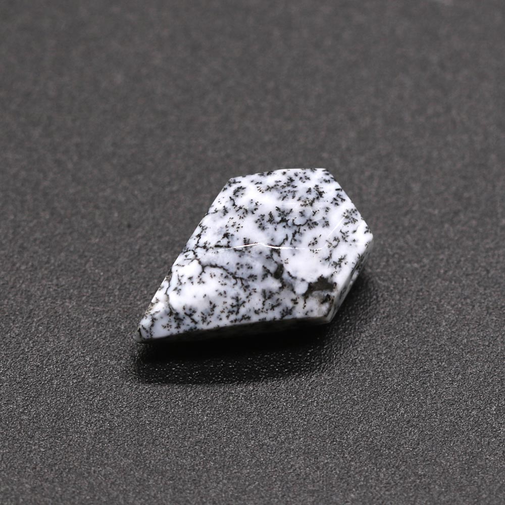 Dendritic Opal Kite Faceted (Side Drill)