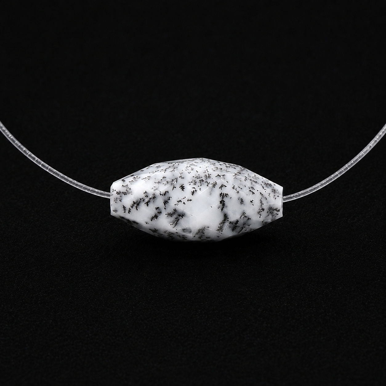 Dendritic Opal Rice Faceted (Full Drill)