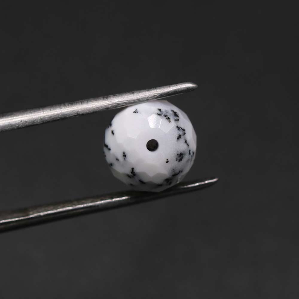 Dendritic Opal Faceted Round Balls (Half Drill)