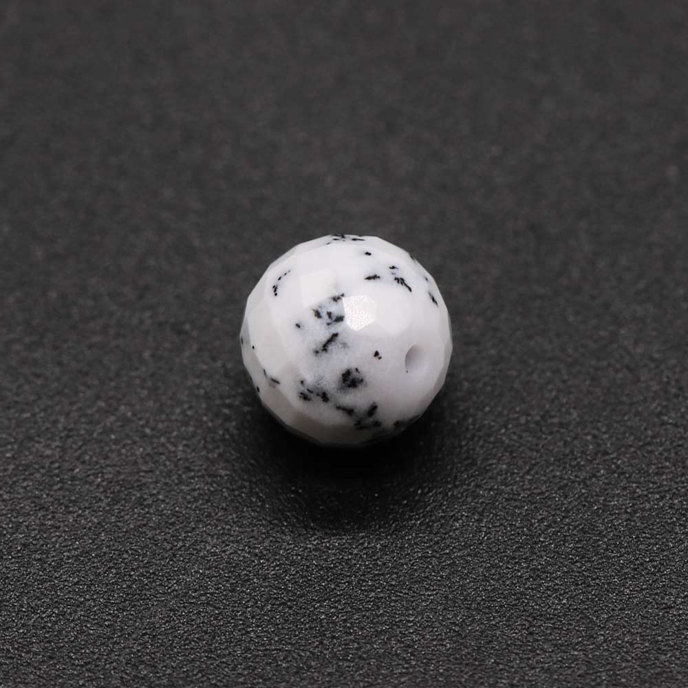 Dendritic Opal Faceted Round Balls (Half Drill)