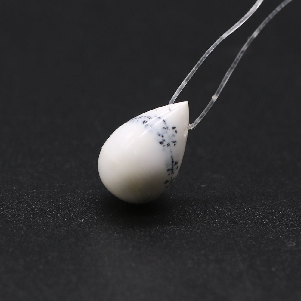 Dendritic Opal Smooth Drops Briolette (Side Drill)