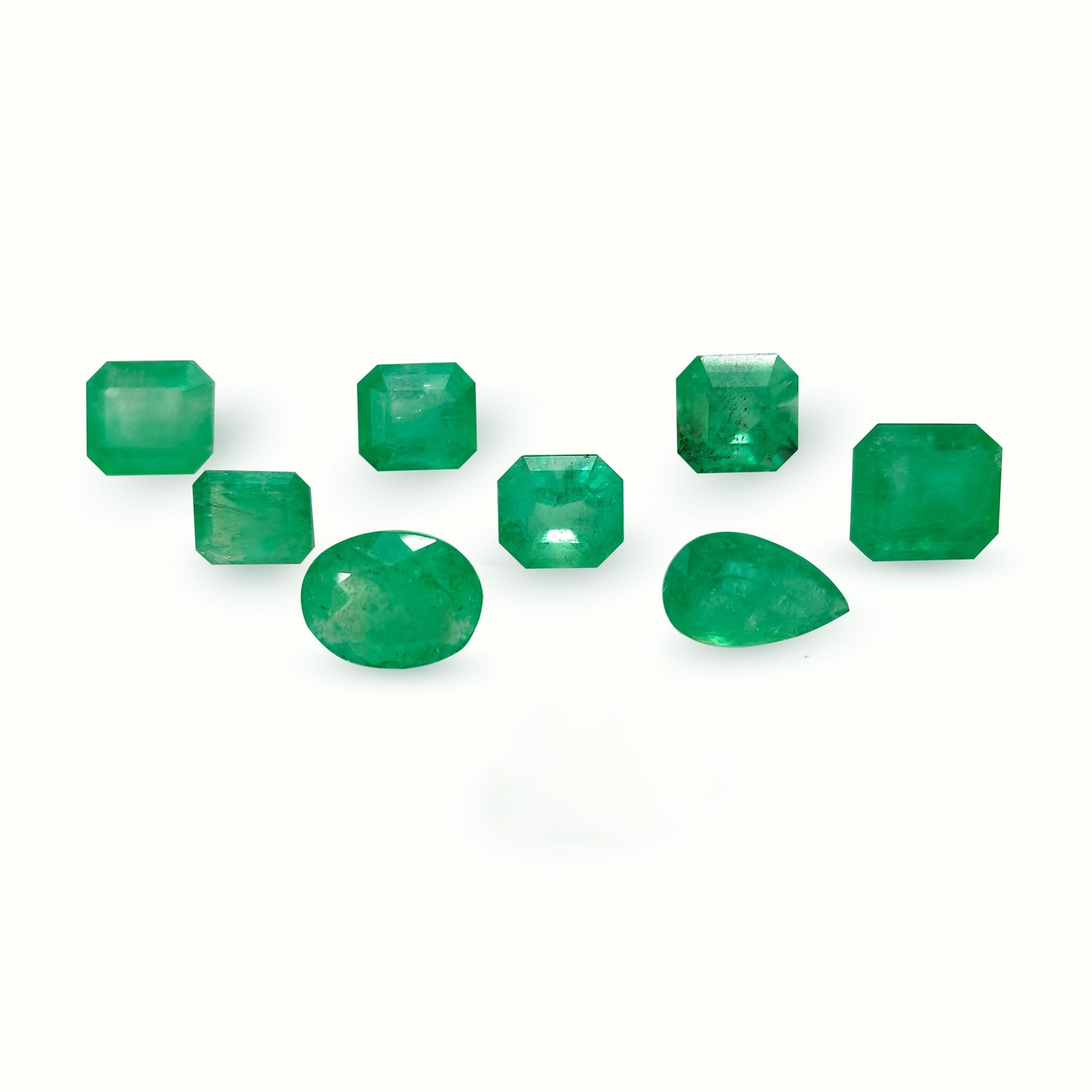Natural Emerald (Colombia) 9.50x7.50mm to 13x13mm Mix Shape Faceted