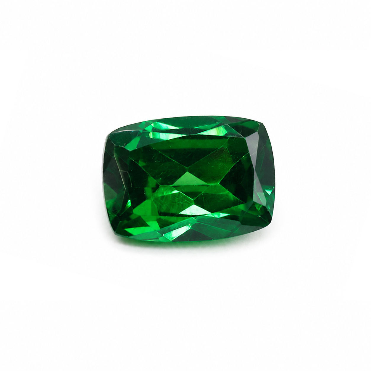 Cubic Zirconia (Emerald Color) Elongated Cushion Faceted