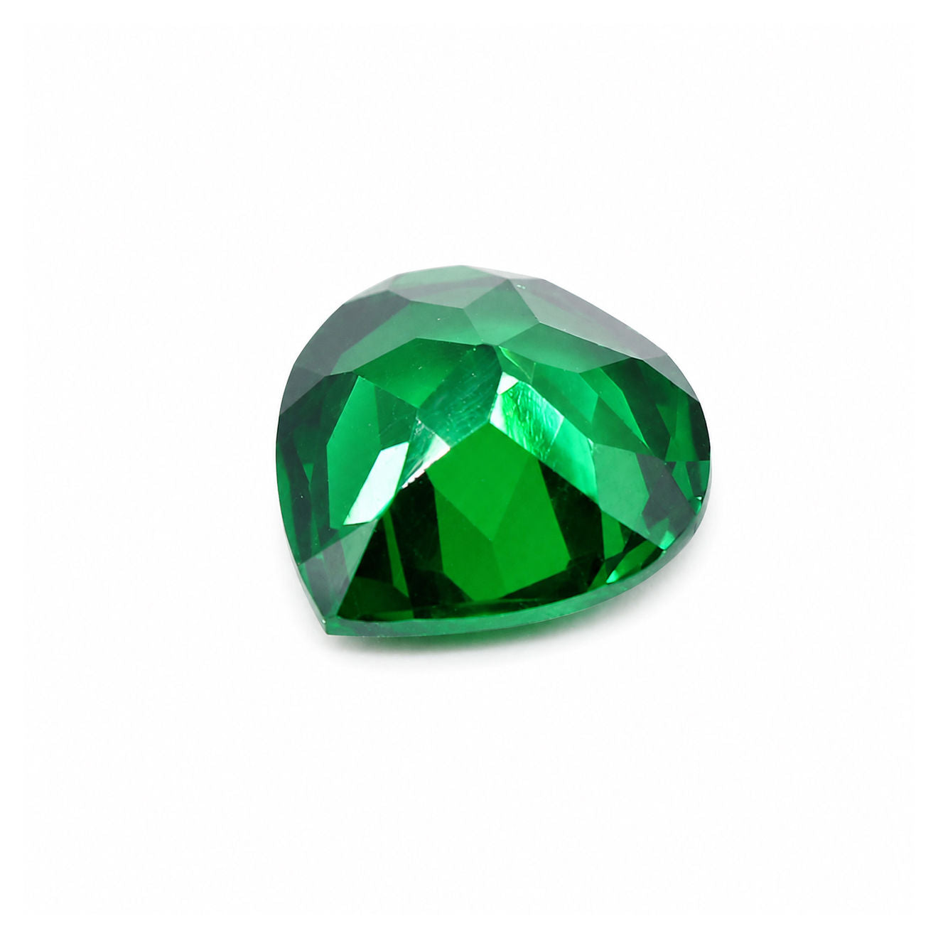 Cubic Zirconia (Emerald Color) Heart Shape Faceted