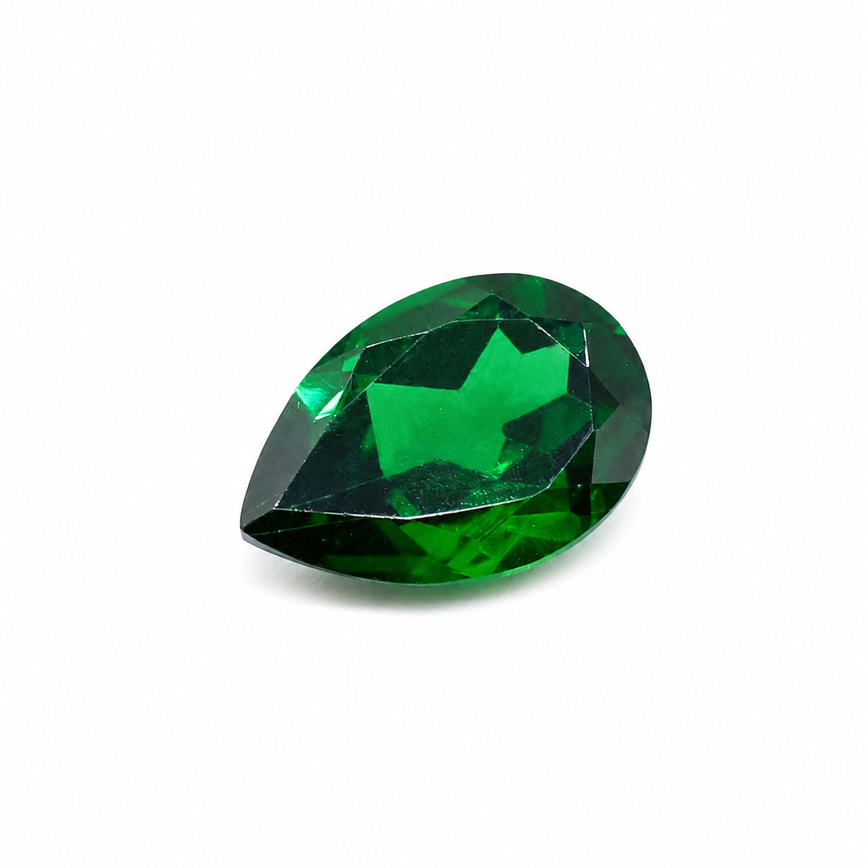 Cubic Zirconia (Emerald Color) Pear Faceted