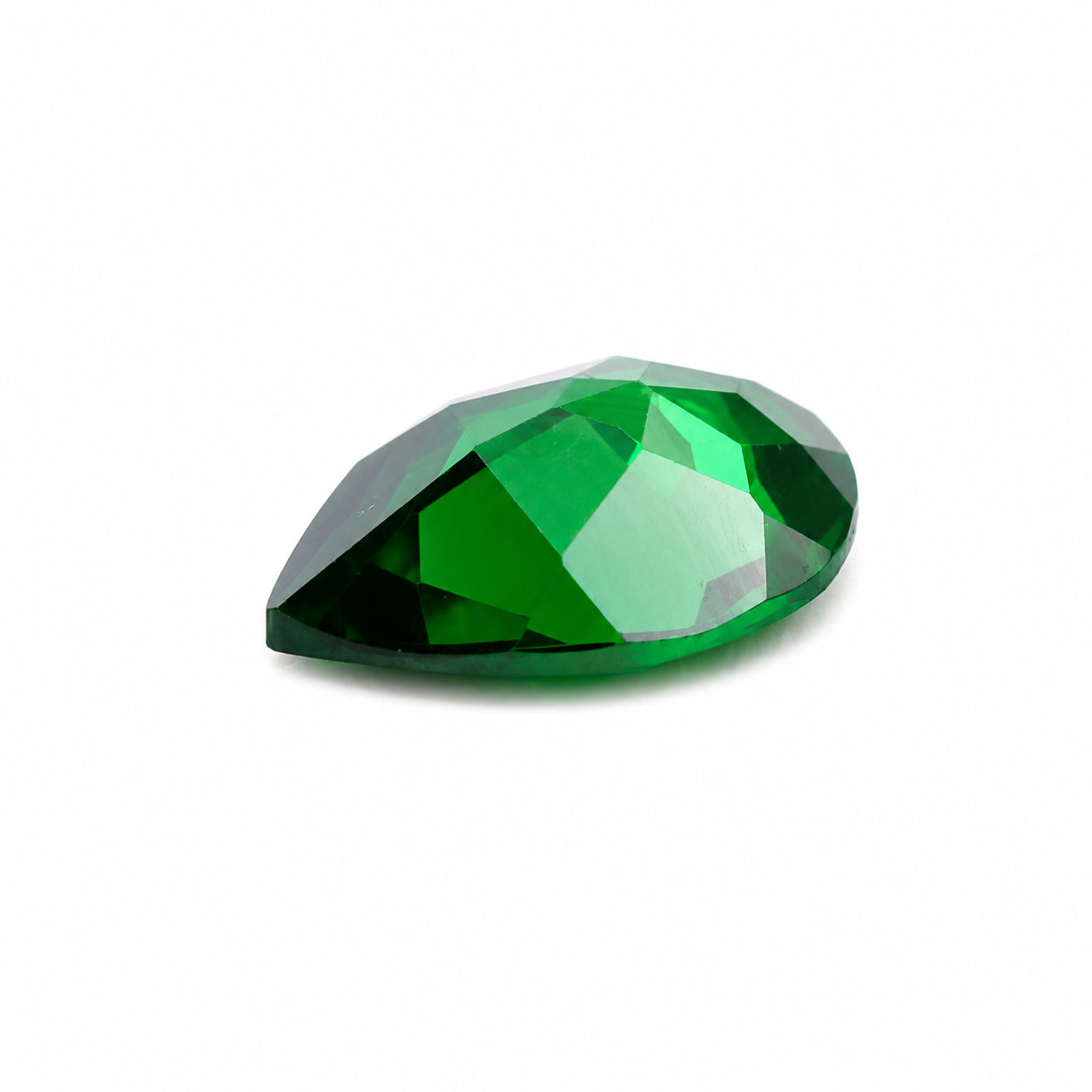 Cubic Zirconia (Emerald Color) Pear Faceted