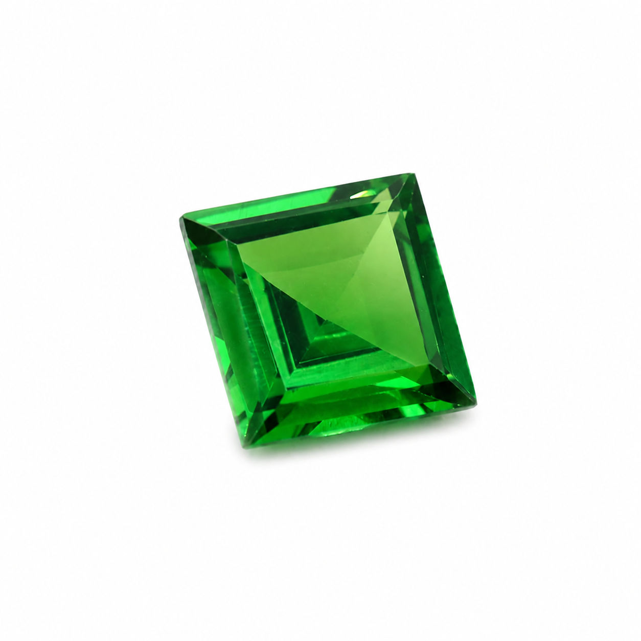 Cubic Zirconia (Emerald Color) Square Faceted