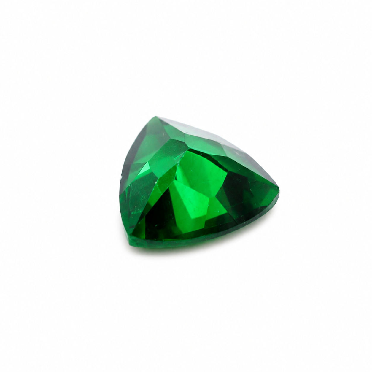 Cubic Zirconia (Emerald Color) Trillion Faceted