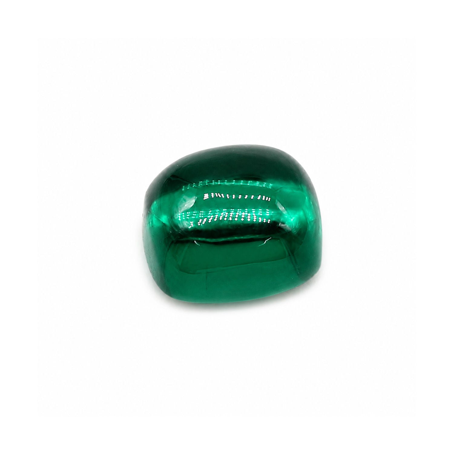 Created Emerald (Zambian Color) Cushion Cabochon