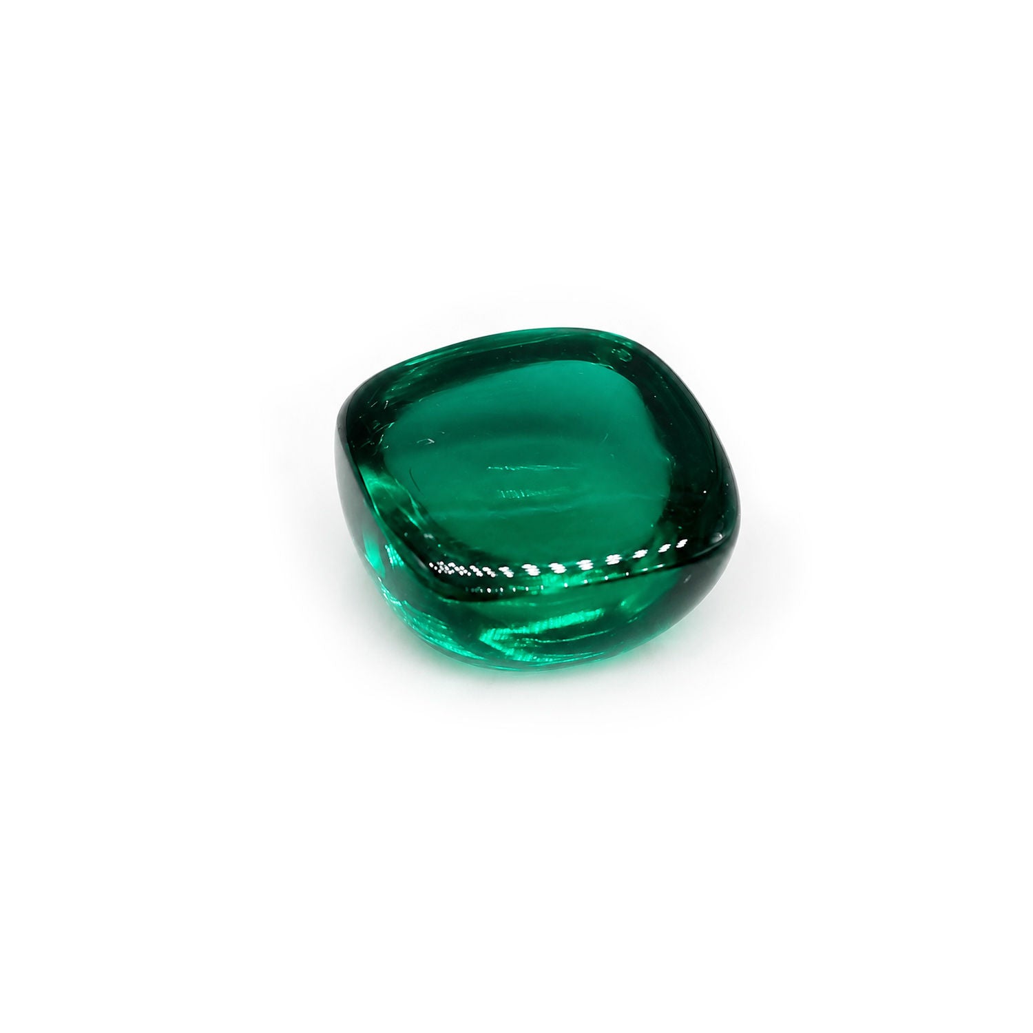 Created Emerald (Zambian Color) Cushion Cabochon