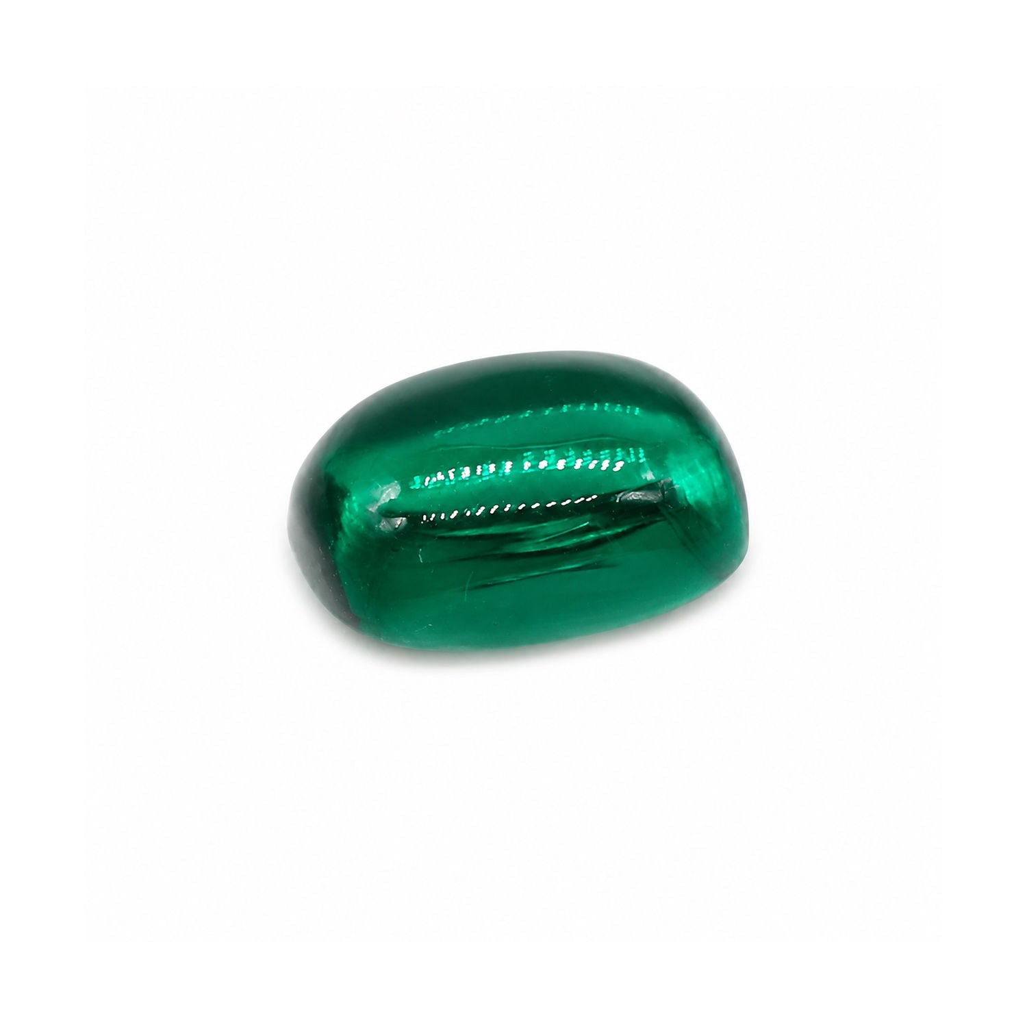Created Emerald (Zambian Color) Elongated Cushion Cabochon