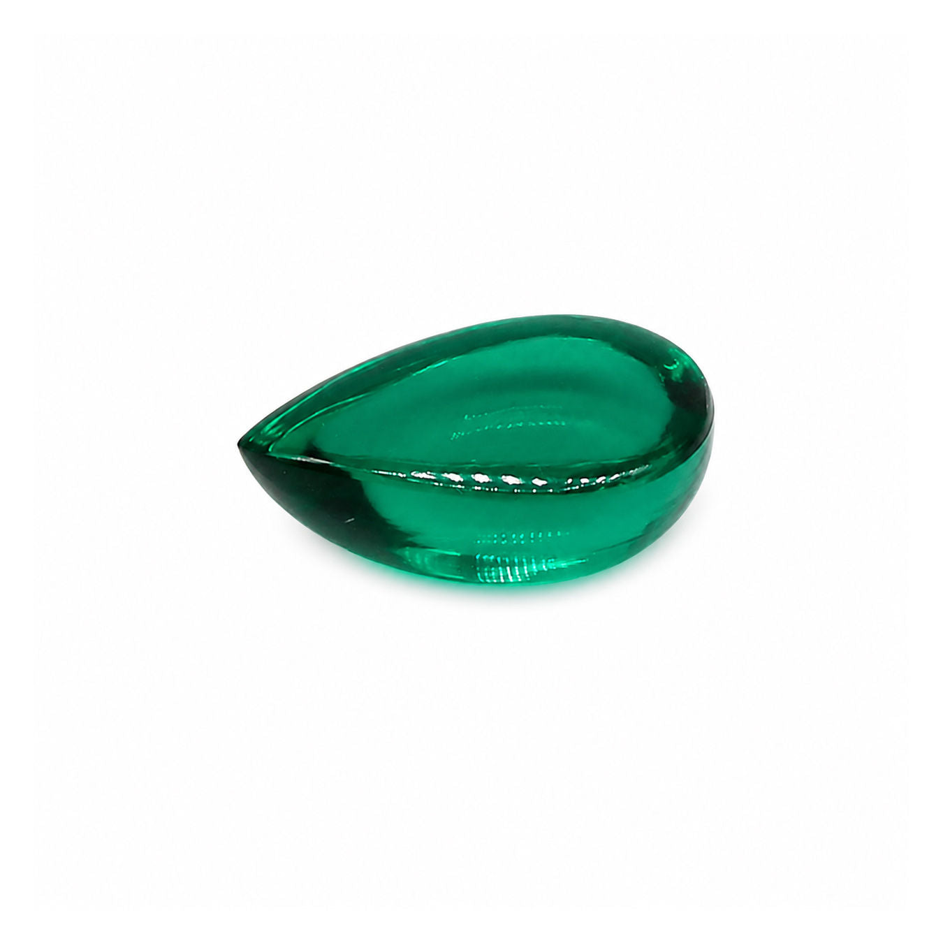 Created Emerald (Zambian Color) Pear Cabochon