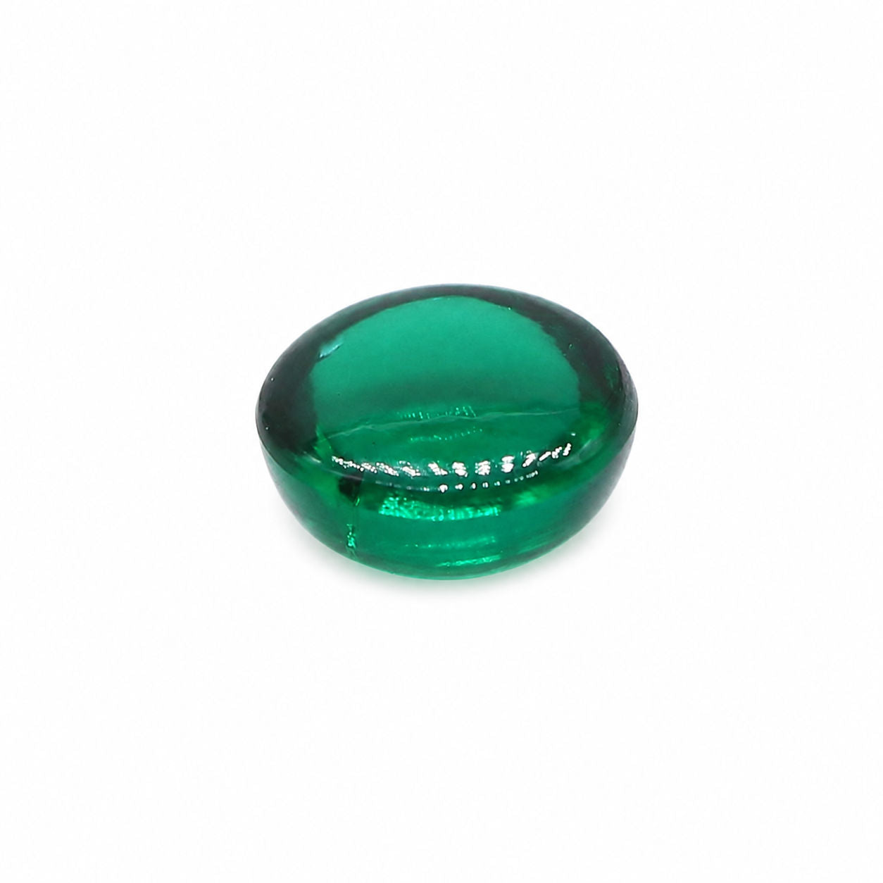 Created Emerald (Zambian Color) Round Cabochon