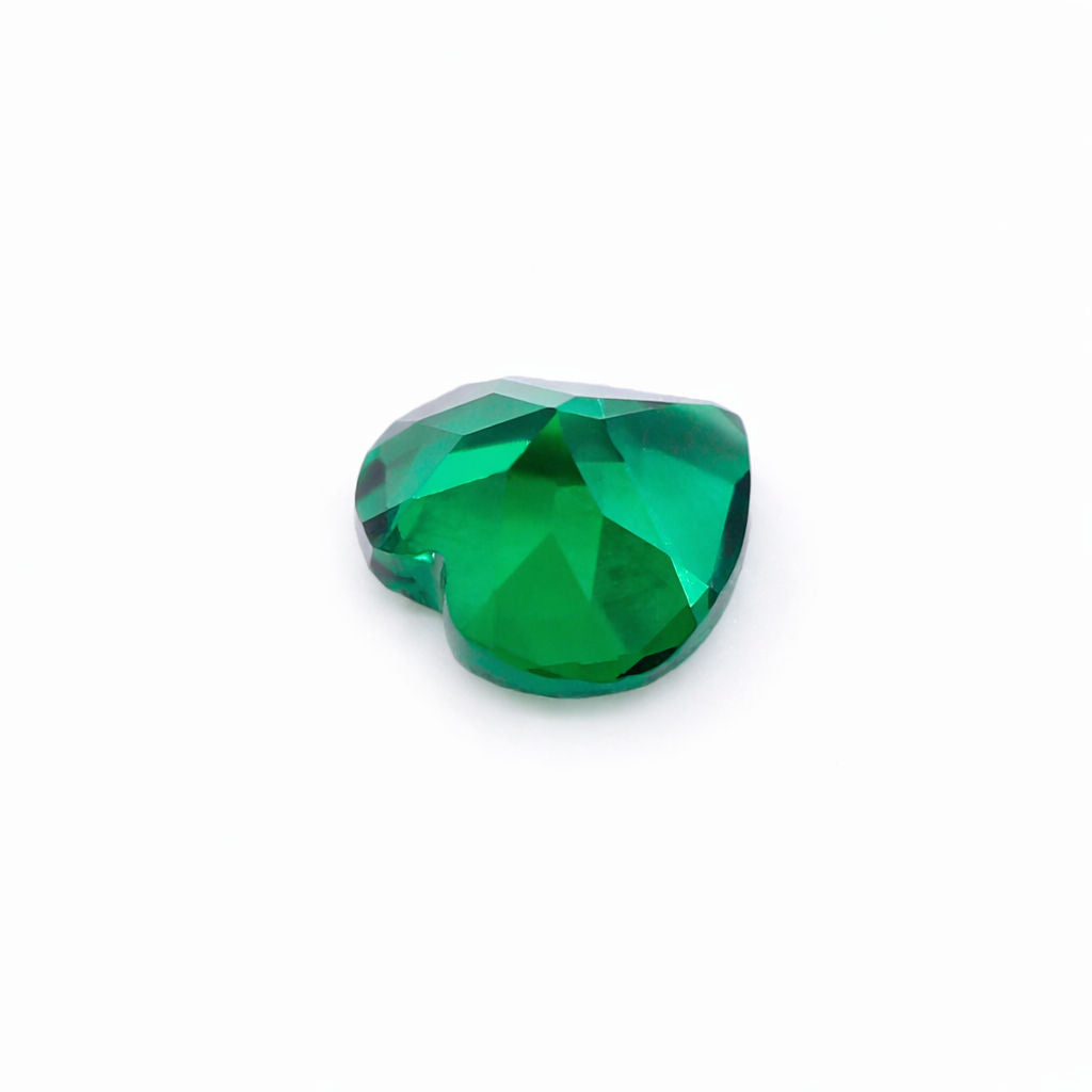 Created Emerald (Zambian Color) Heart Shape Faceted