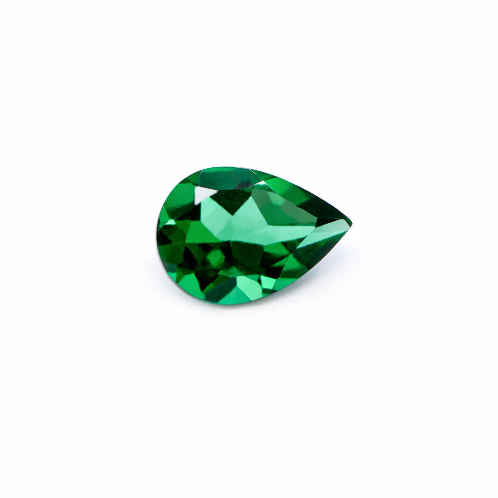 Created Emerald (Zambian Color) Pear Faceted