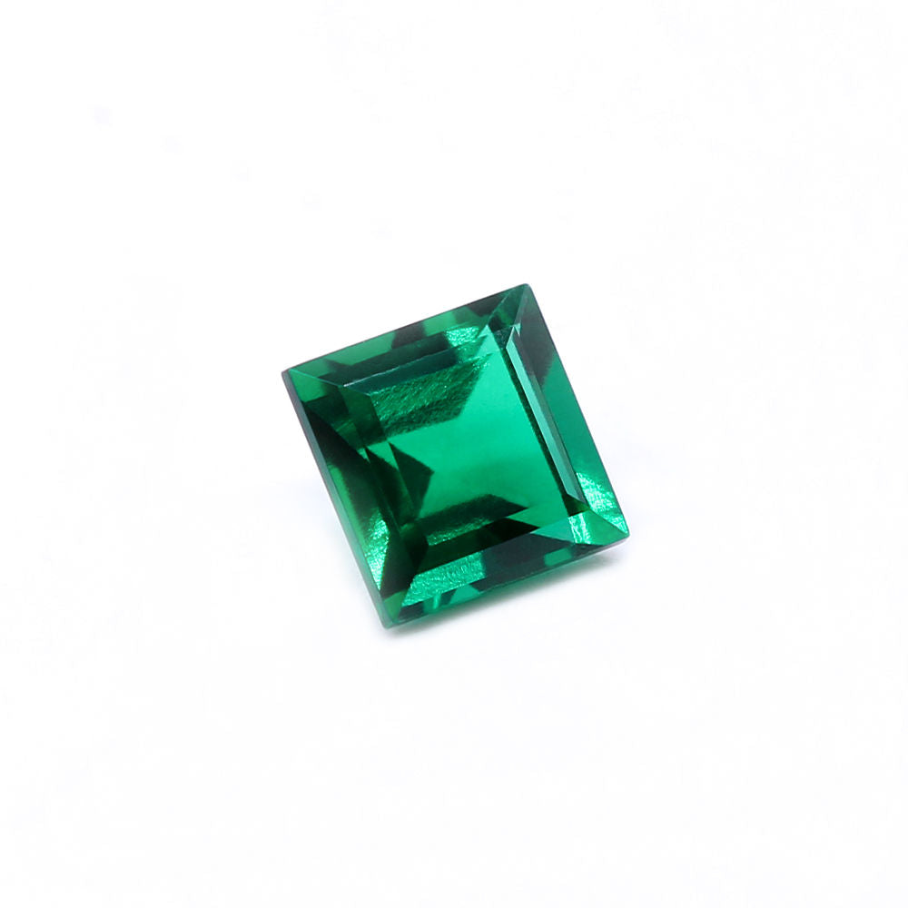 Created Emerald (Zambian Color) Square Faceted