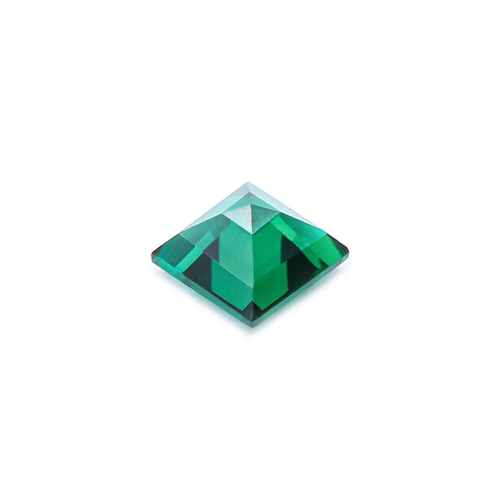 Created Emerald (Zambian Color) Square Faceted