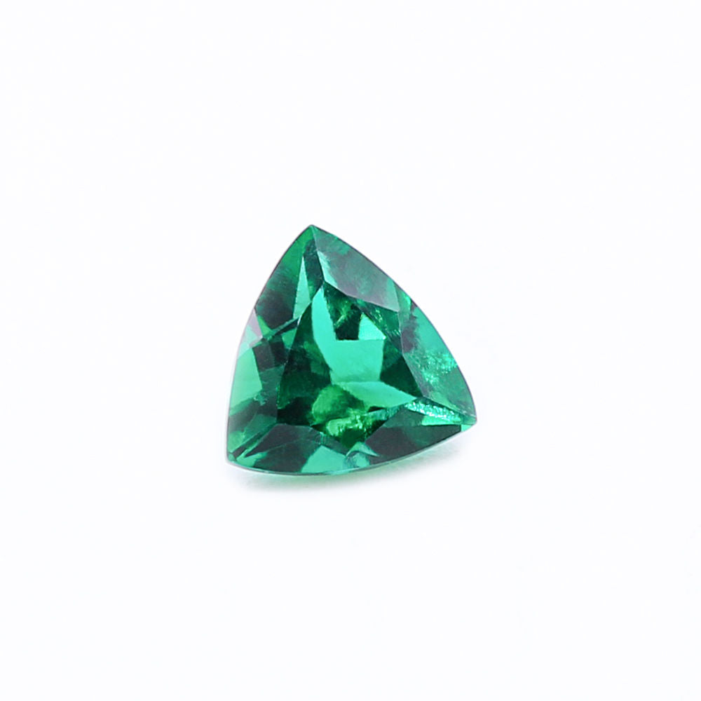 Created Emerald (Zambian Color) Trillion Faceted