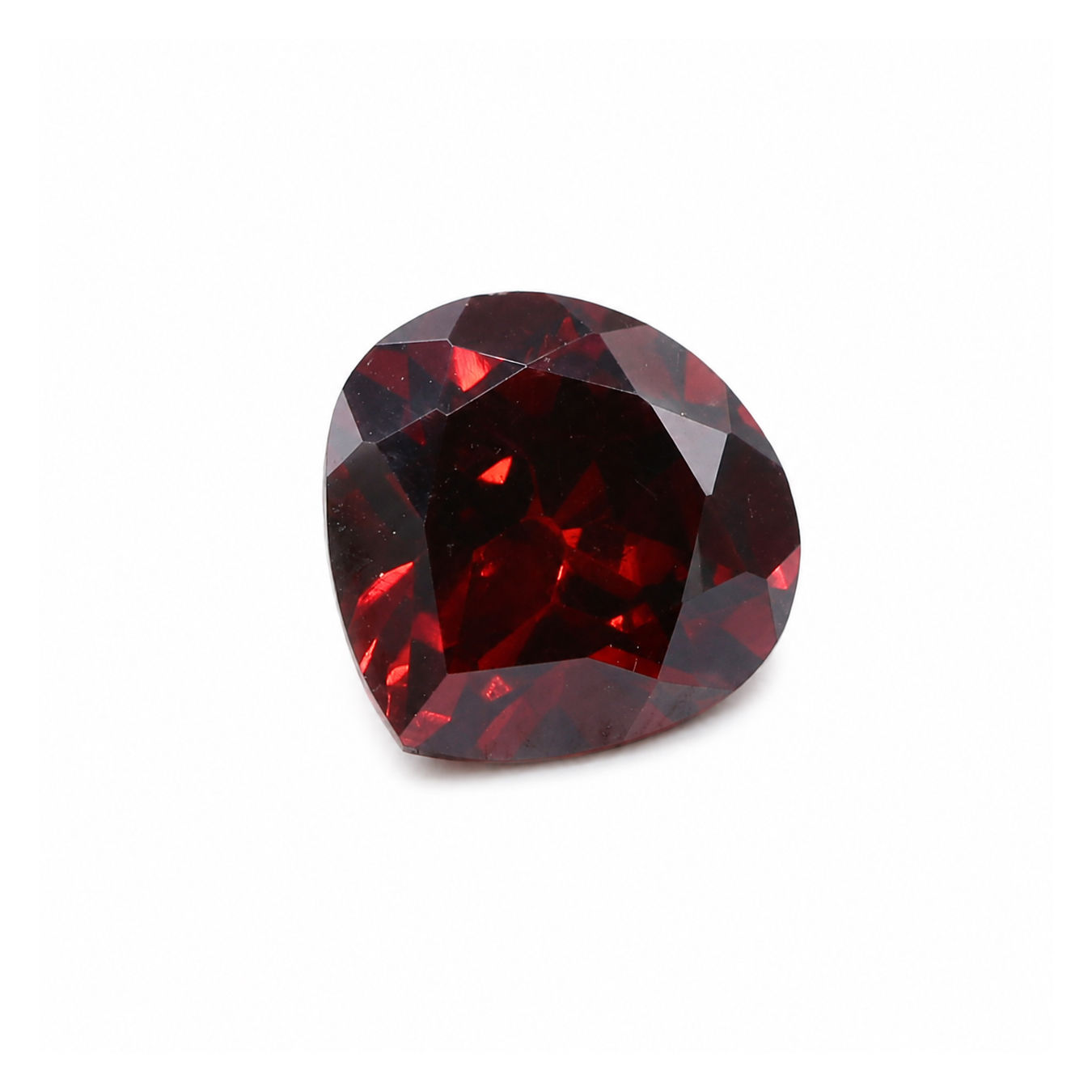 Cubic Zirconia (Garnet Color) Heart Shape Faceted