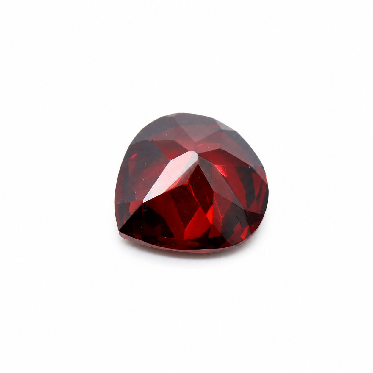 Cubic Zirconia (Garnet Color) Heart Shape Faceted