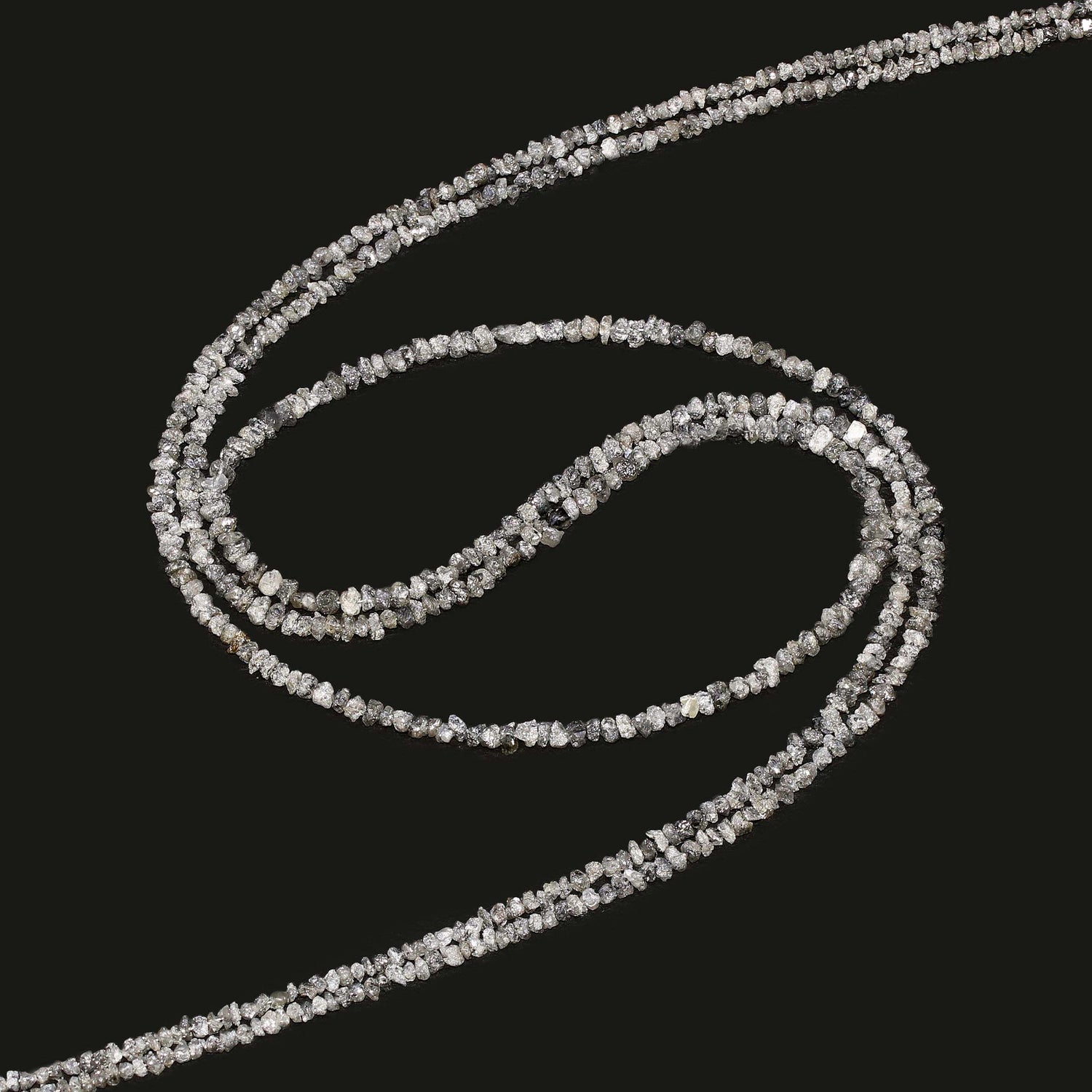 Gray Diamond 2mm to 3mm Raw Uncut Nugget Beads (17 Inch)