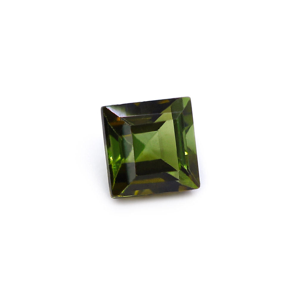 Green Tourmaline 4mm Square Faceted