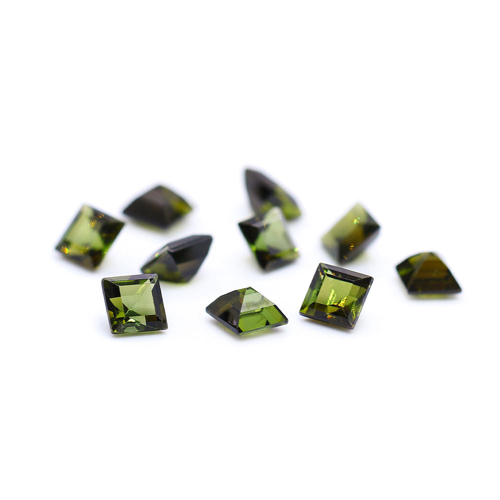 Green Tourmaline 5mm Square Faceted