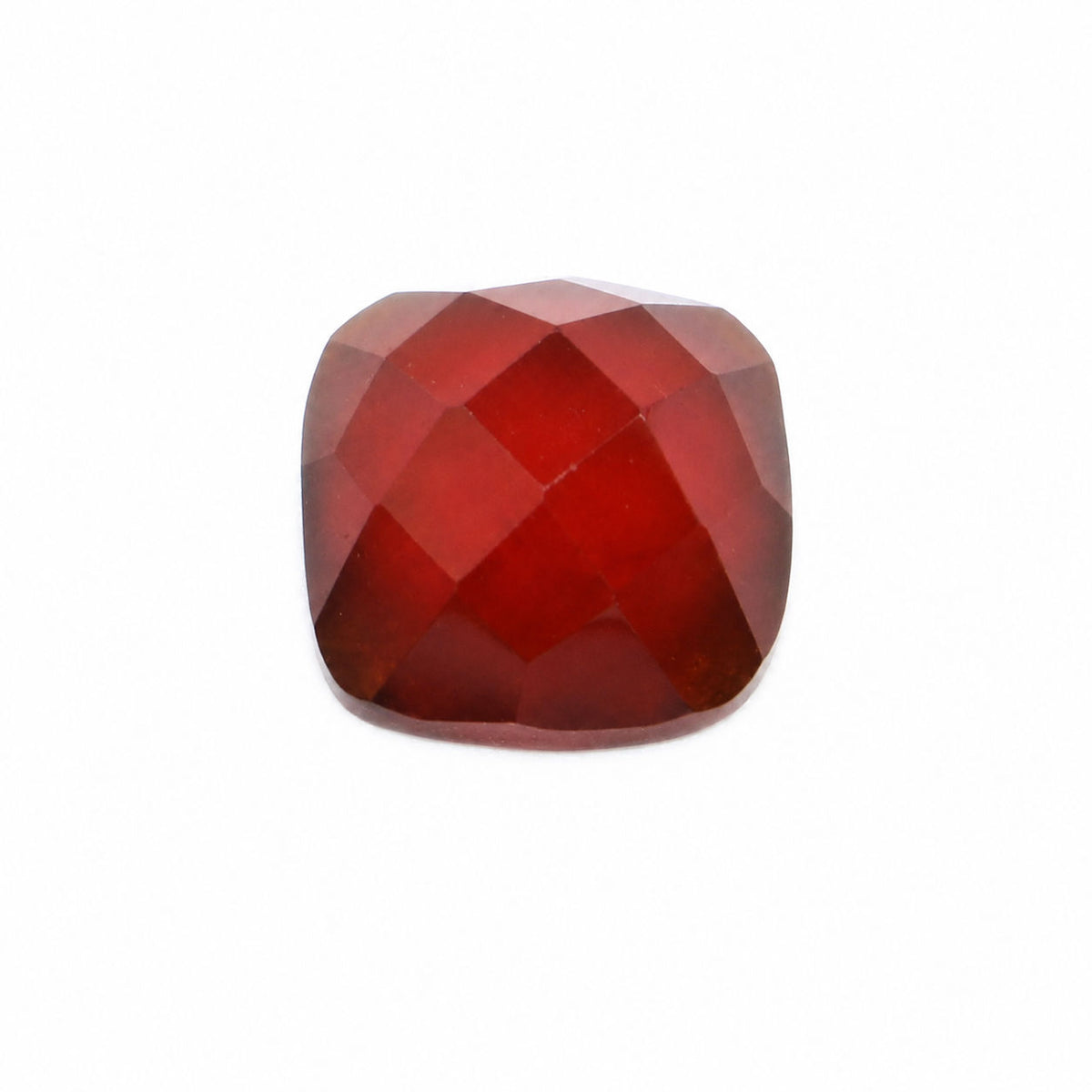 Hessonite Cushion Checker Cut Faceted Cab