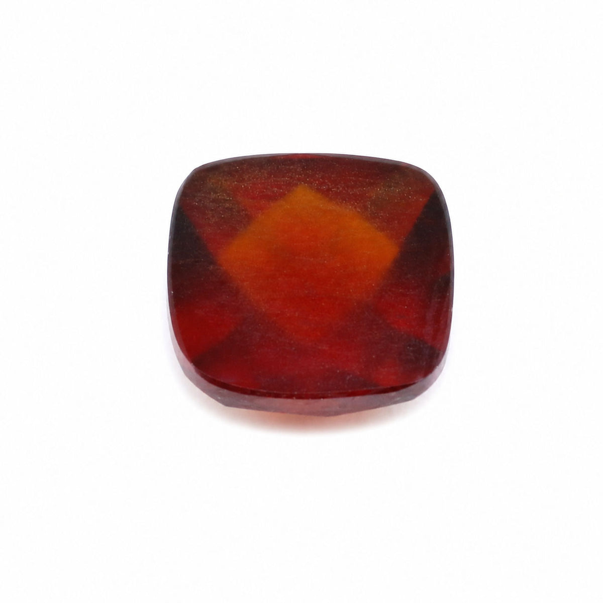 Hessonite Cushion Checker Cut Faceted Cab