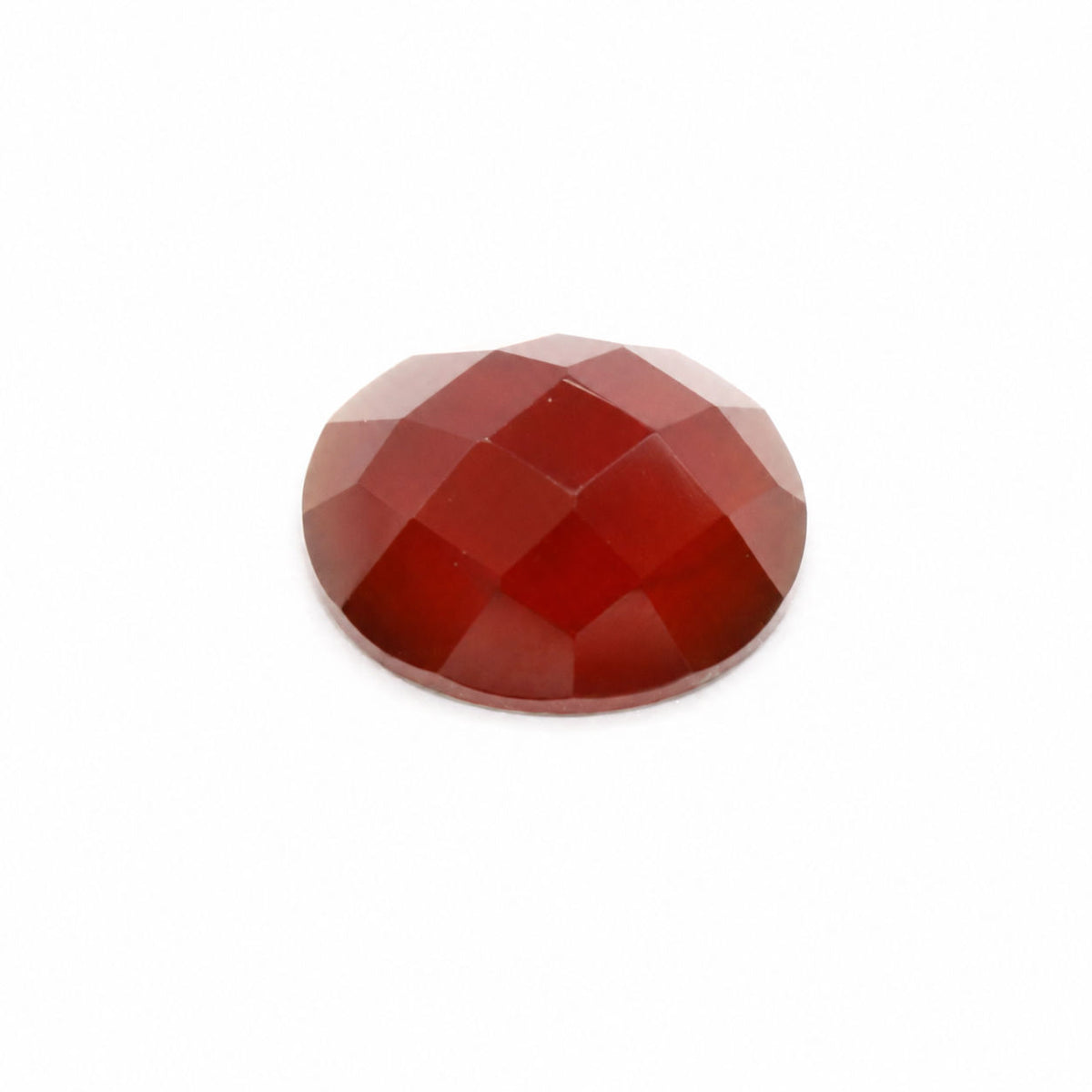 Hessonite Oval Checker Cut Faceted Cab