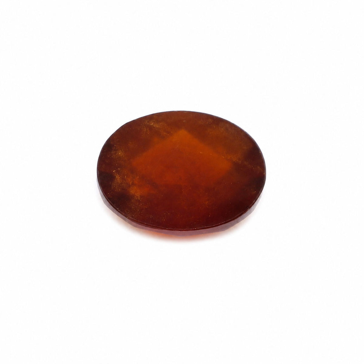 Hessonite Oval Checker Cut Faceted Cab