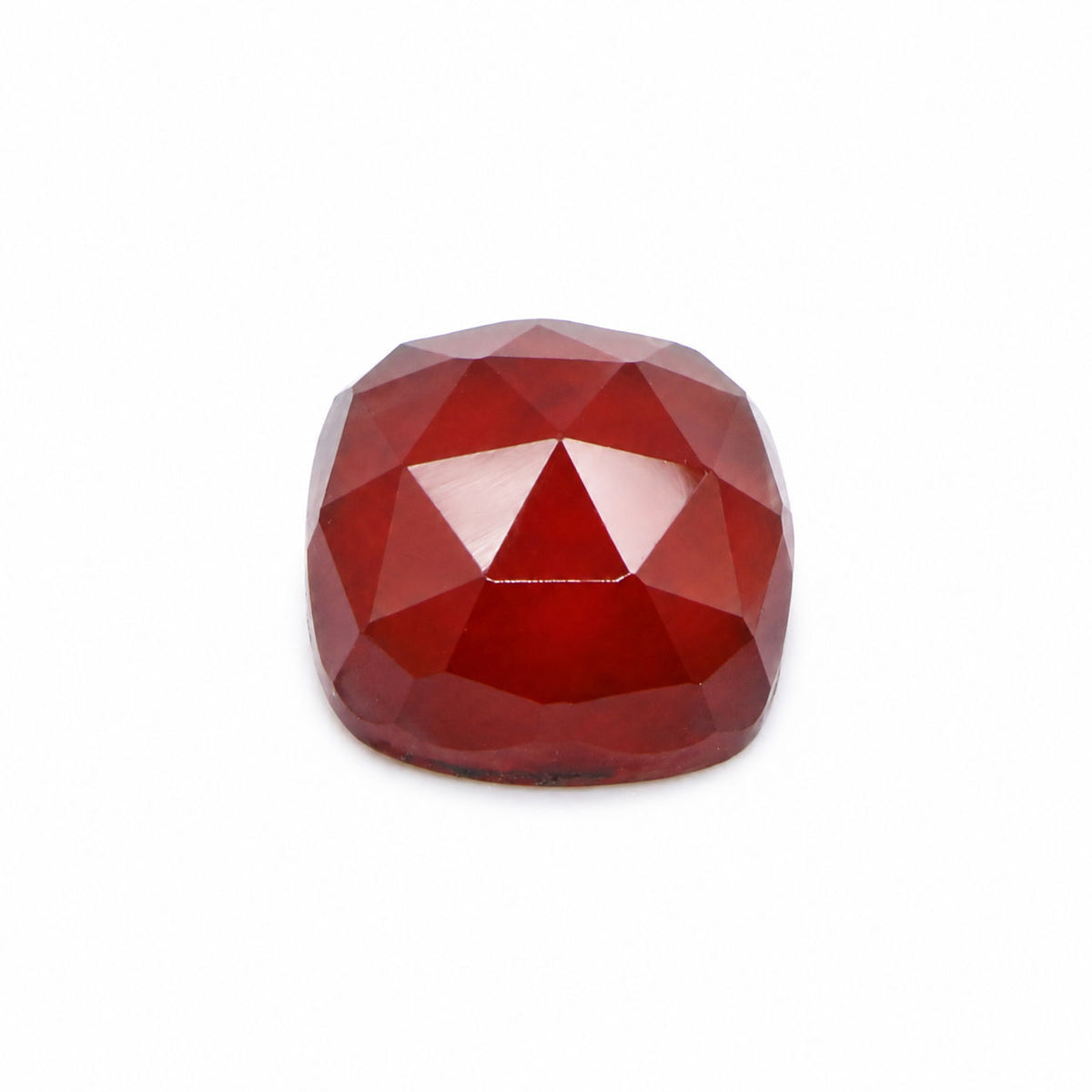 Hessonite Cushion Rose Cut Faceted Cab