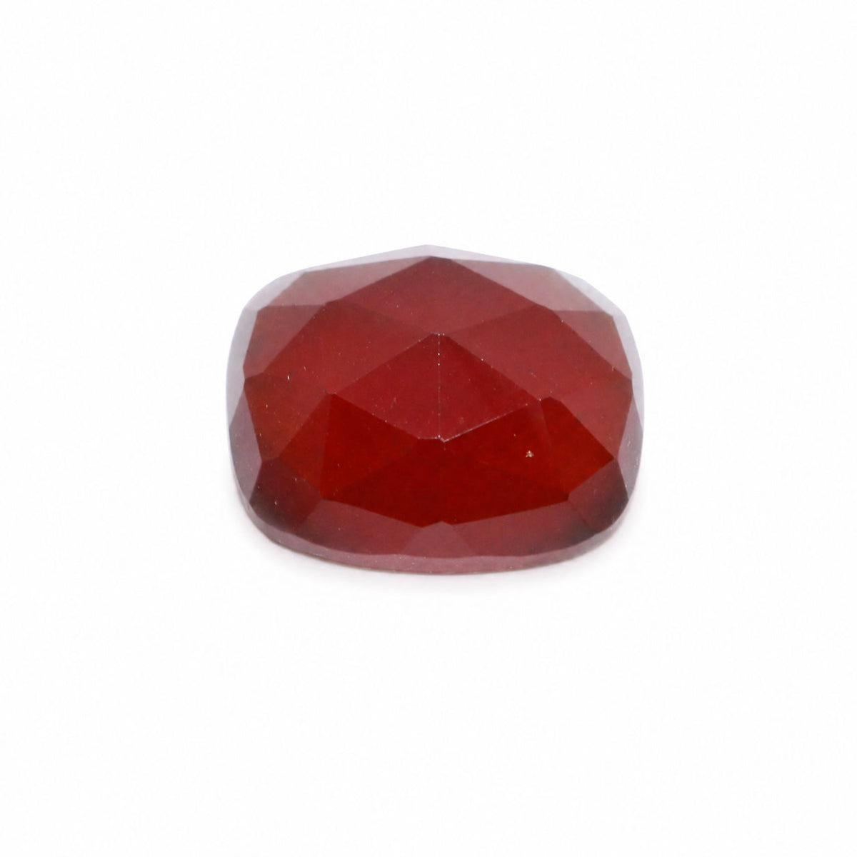 Hessonite Elongated Rose Cut Cushion Faceted Cab