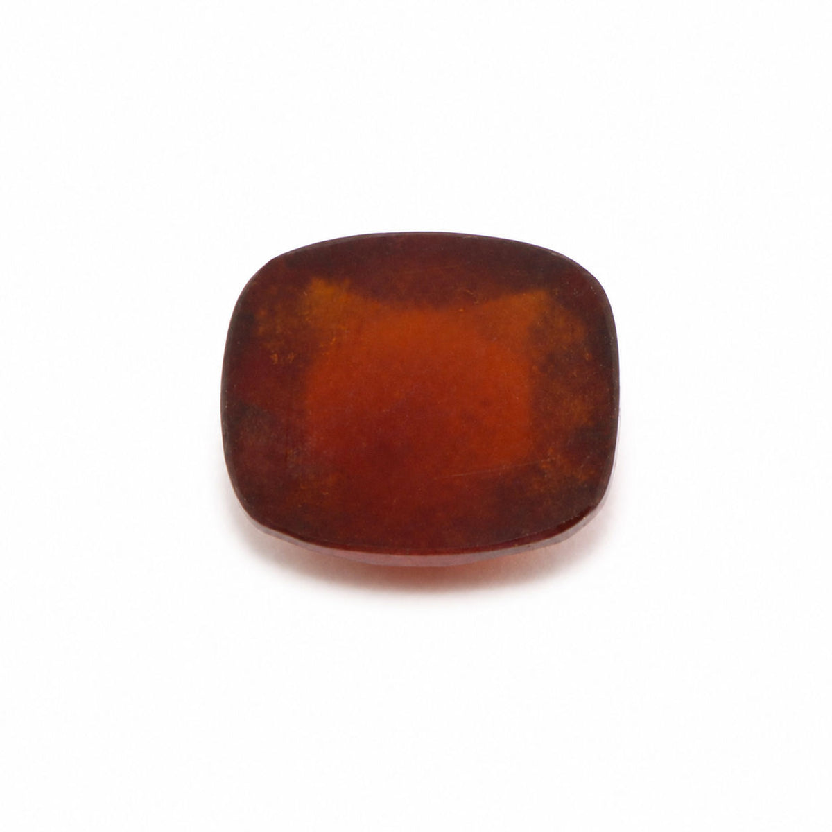 Hessonite Elongated Rose Cut Cushion Faceted Cab