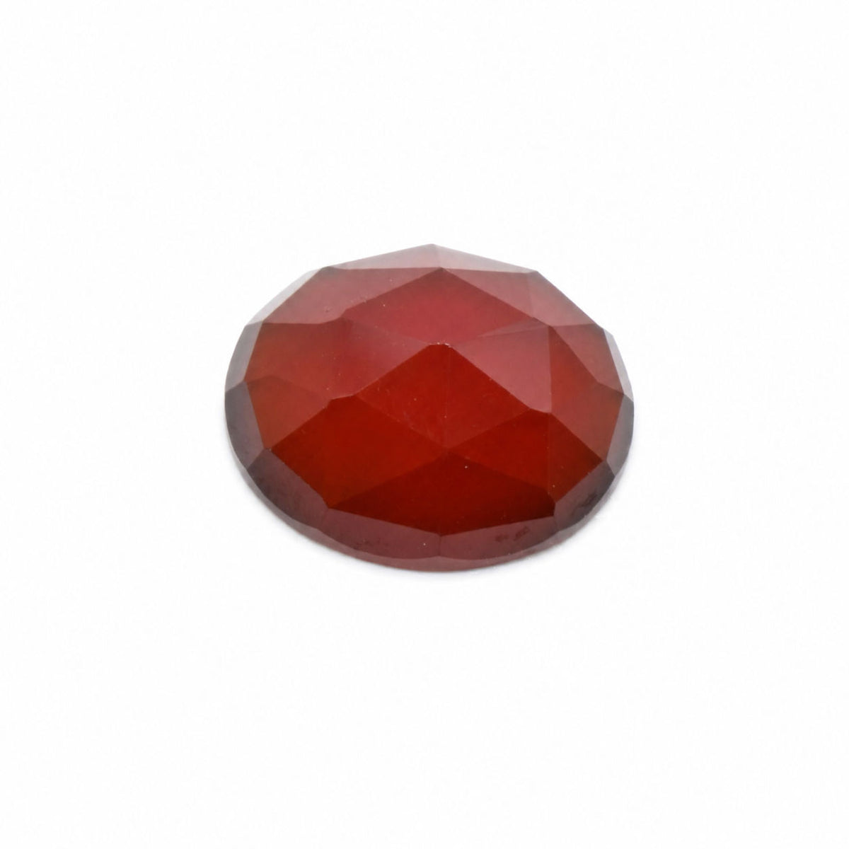 Hessonite Oval Rose Cut Faceted Cab